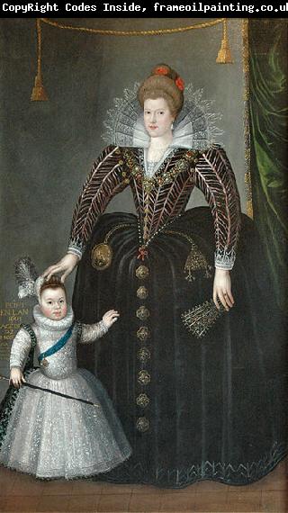 Charles Martin Portrait of Maria de' Medici and her son Louis XIII
